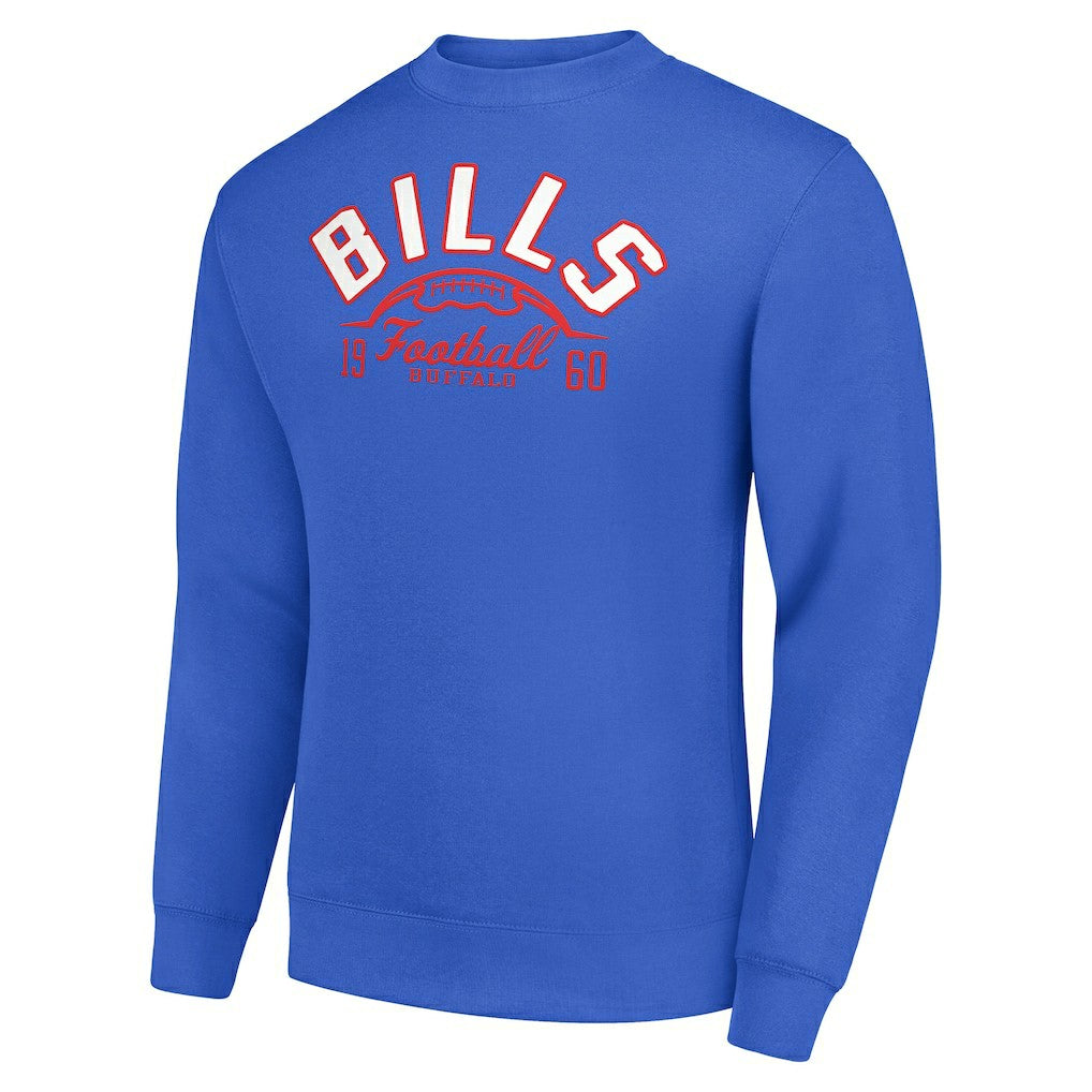 Starter Half Ball Team Graphic Tri-Blend Fleece Pullover Sweatshirt - Buffalo Bills Pullover