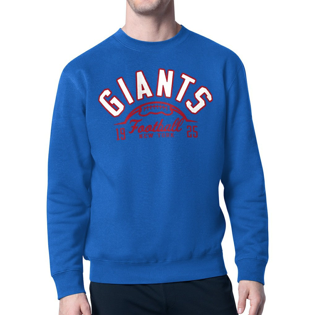 Starter Half Ball Team Graphic Fleece Pullover Sweatshirt - New York Giants Pullover