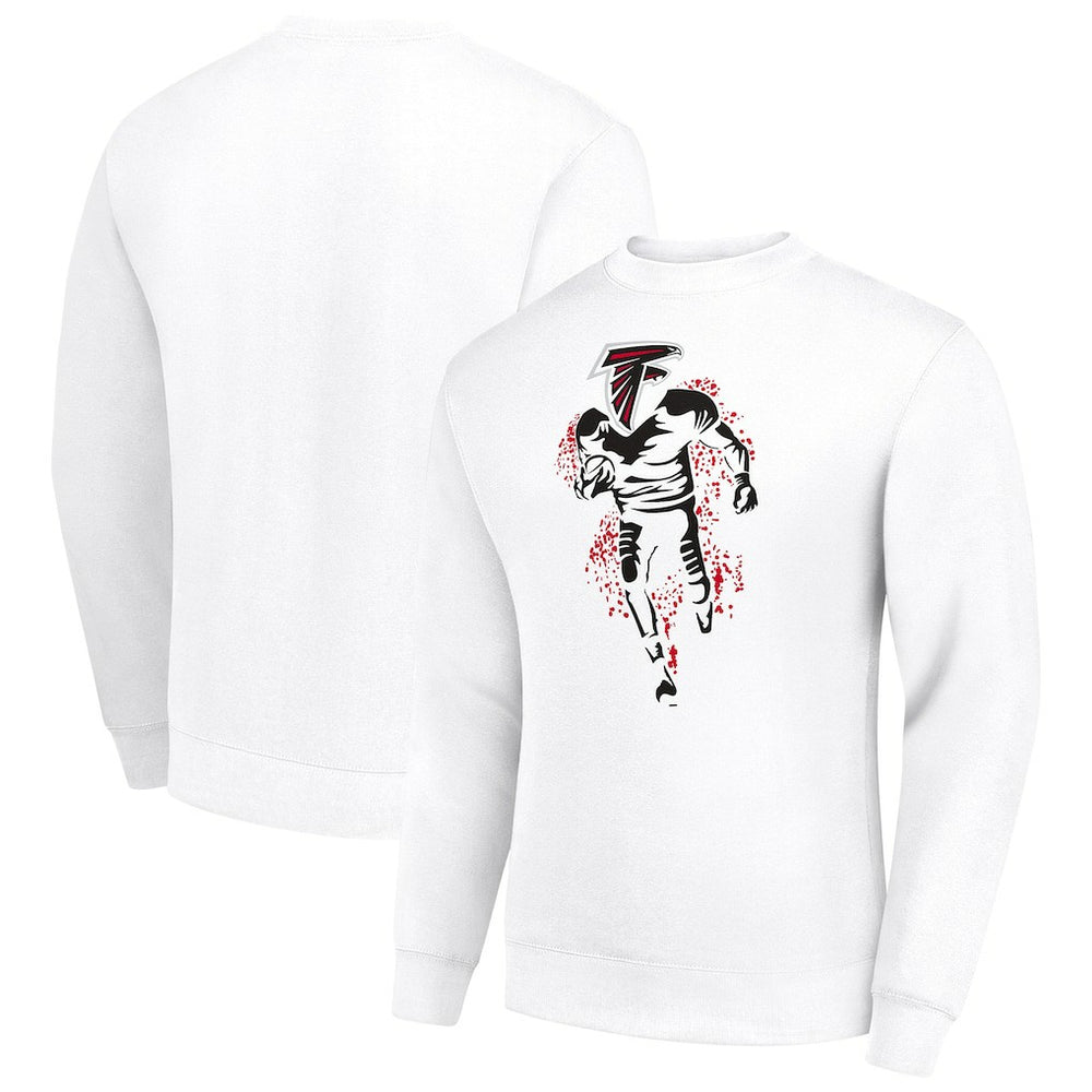Starter Logoface Team Graphic Tri-Blend Fleece Pullover Sweatshirt - Atlanta Falcons Pullover