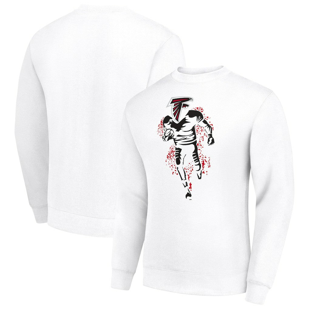 Starter Logoface Team Graphic Tri-Blend Fleece Pullover Sweatshirt - Atlanta Falcons Pullover