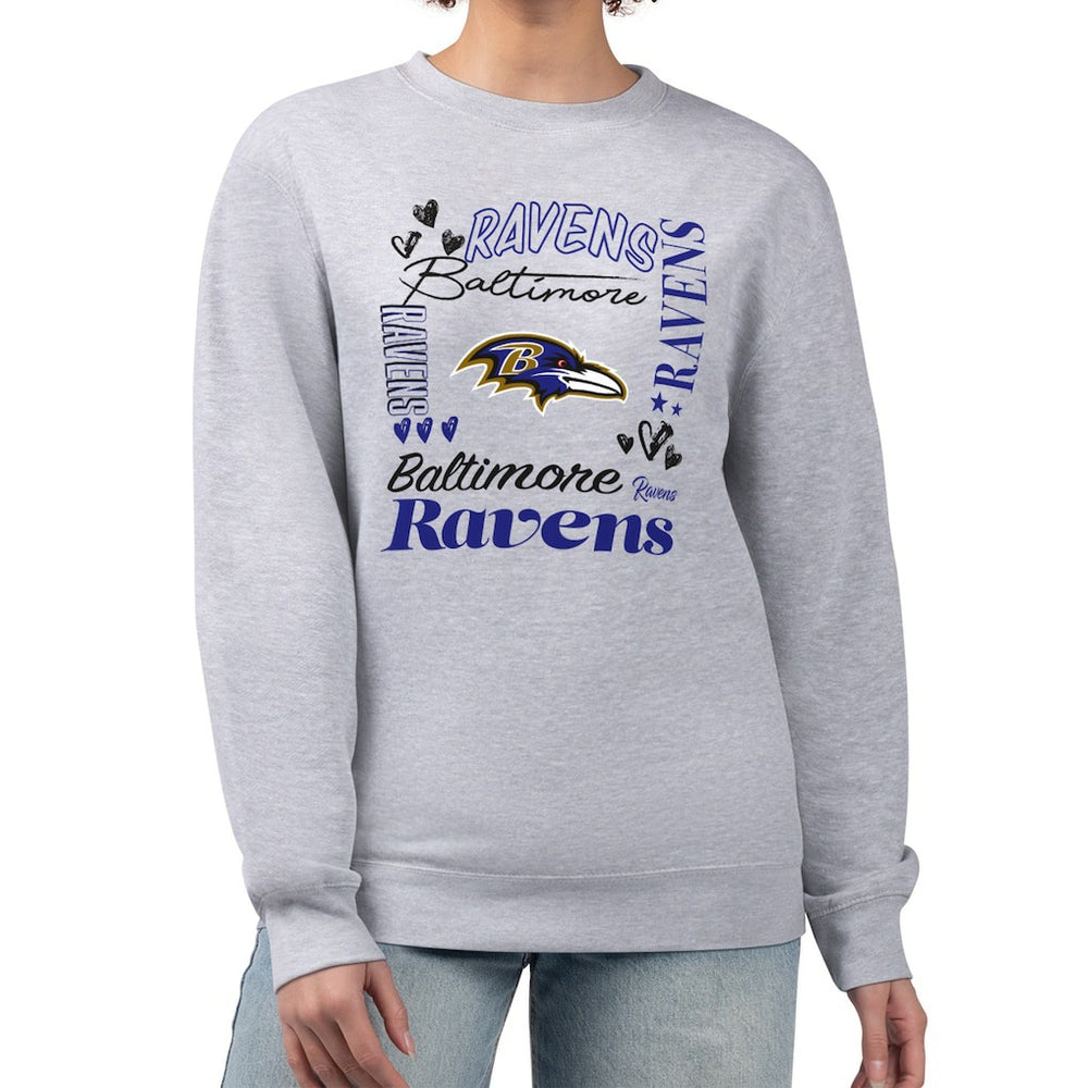 G-III 4Her by Carl Banks Women's Collage Graphic Fleece Pullover Sweatshirt - Baltimore Ravens Pullover