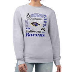 G-III 4Her by Carl Banks Women's Collage Graphic Fleece Pullover Sweatshirt - Baltimore Ravens Pullover