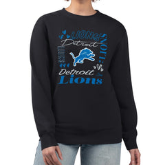 G-III 4Her by Carl Banks Women's Collage Graphic Fleece Pullover Sweatshirt - Detroit Lions Pullover