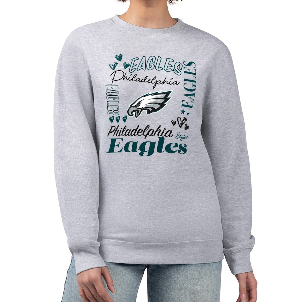 G-III 4Her by Carl Banks Women's Collage Graphic Fleece Pullover Sweatshirt - Philadelphia Eagles Pullover