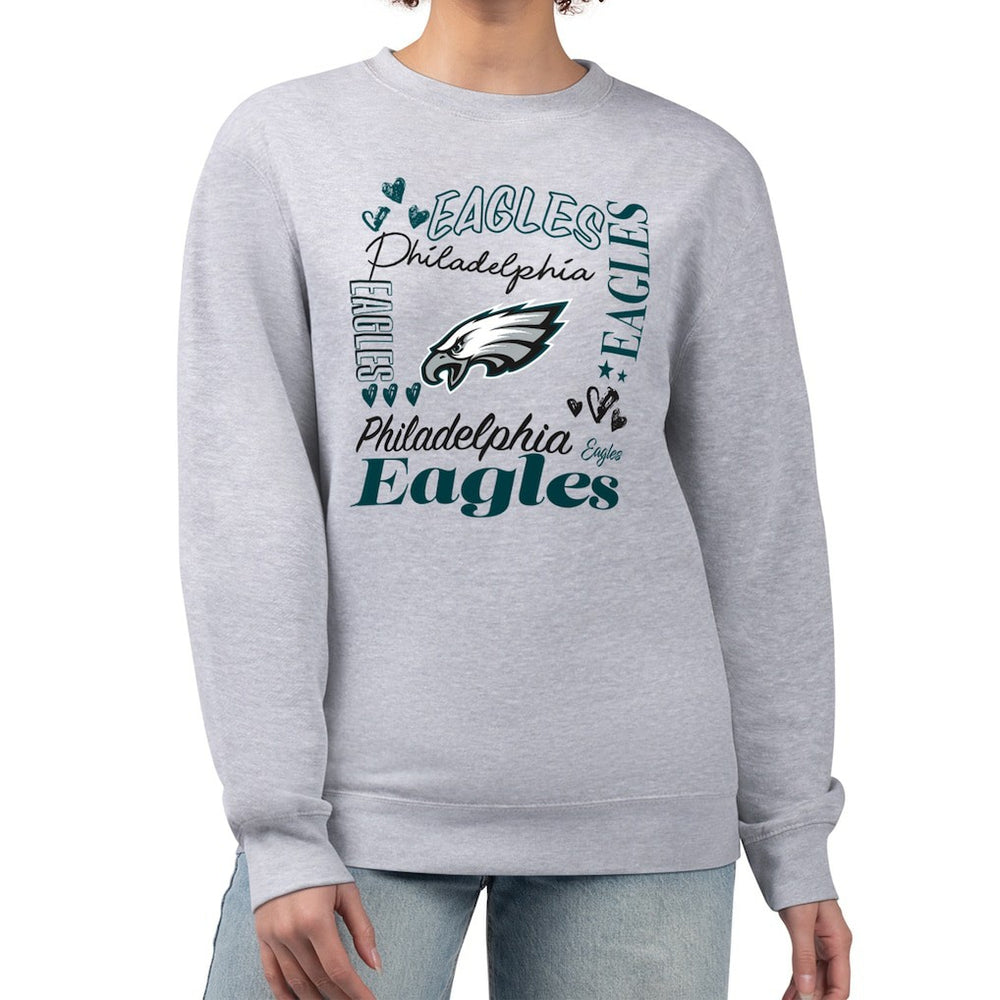 G-III 4Her by Carl Banks Women's Collage Graphic Fleece Pullover Sweatshirt - Philadelphia Eagles Pullover