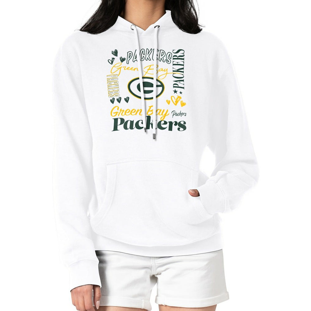 G-III 4Her by Carl Banks Women's Collage Graphic Fleece Pullover Hoodie - Green Bay Packers Hoodies