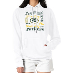 G-III 4Her by Carl Banks Women's Collage Graphic Fleece Pullover Hoodie - Green Bay Packers Hoodies
