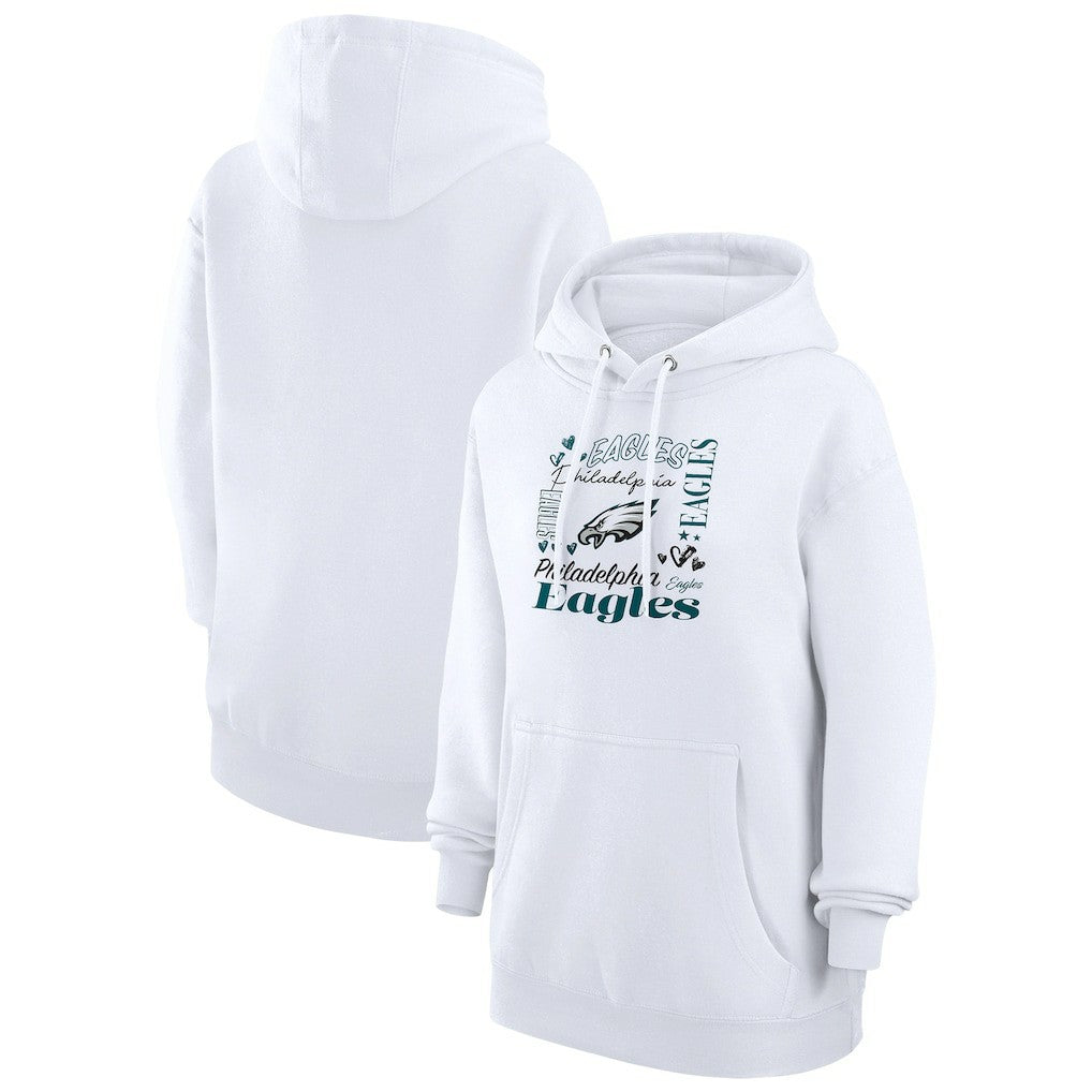 G-III 4Her by Carl Banks Women's Collage Graphic Fleece Pullover Hoodie - Philadelphia Eagles Hoodies