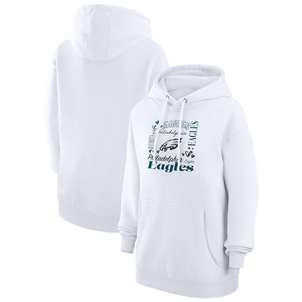 G-III 4Her by Carl Banks Women's Collage Graphic Fleece Pullover Hoodie - Philadelphia Eagles Hoodies