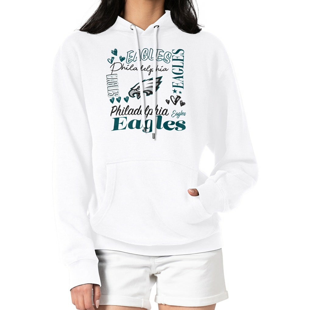 G-III 4Her by Carl Banks Women's Collage Graphic Fleece Pullover Hoodie - Philadelphia Eagles Hoodies