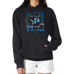 G-III 4Her by Carl Banks Women's Collage Graphic Fleece Pullover Hoodie - Detroit Lions Hoodies