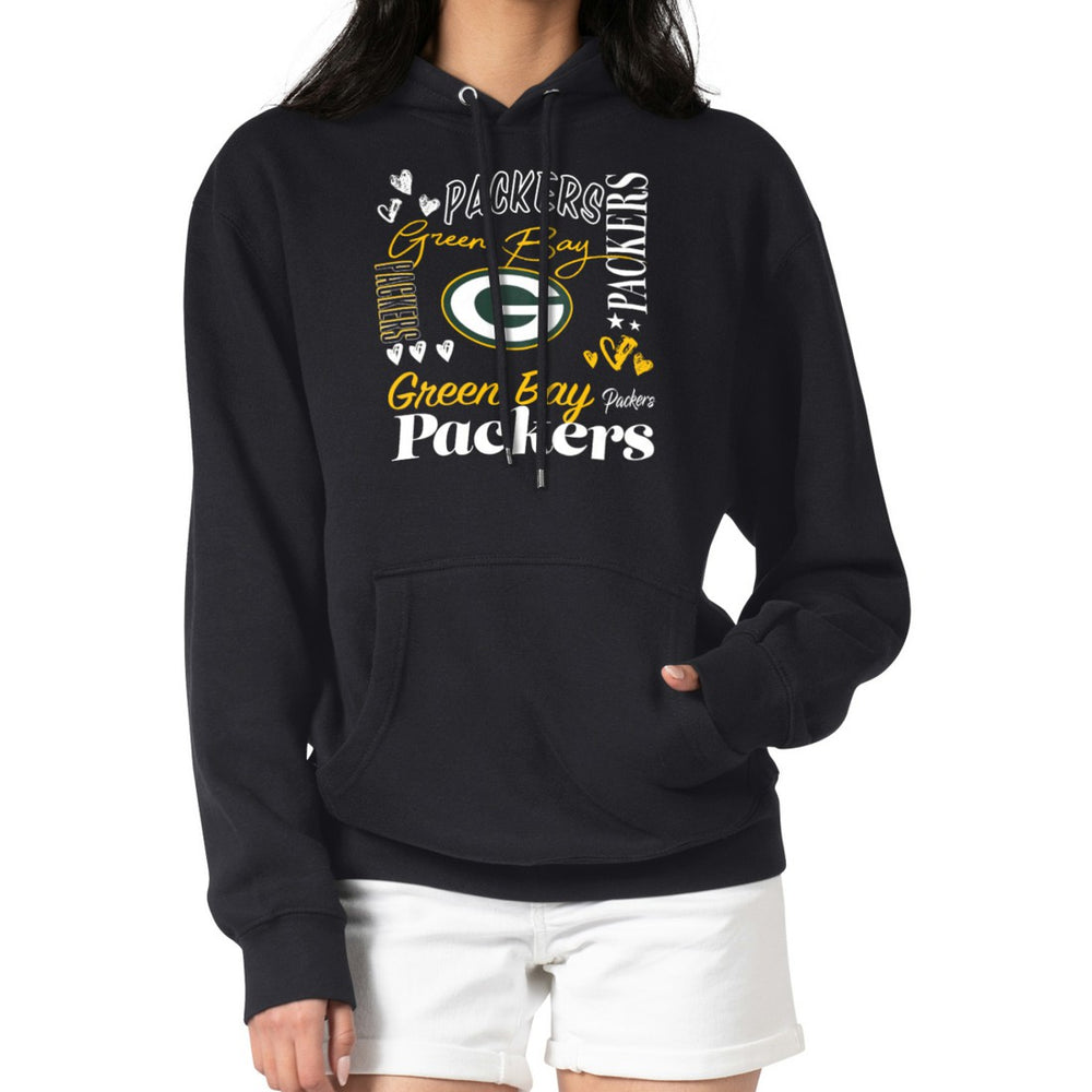 G-III 4Her by Carl Banks Women's Collage Graphic Fleece Pullover Hoodie - Green Bay Packers Hoodies