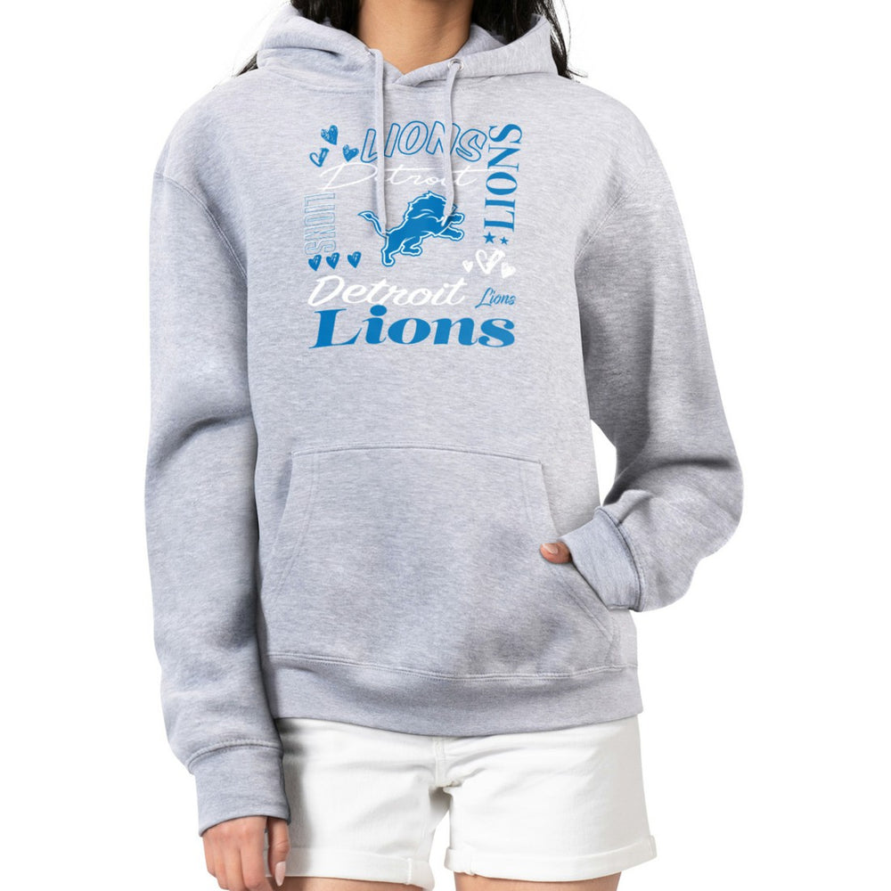 G-III 4Her by Carl Banks Women's Collage Graphic Fleece Pullover Hoodie - Detroit Lions Hoodies