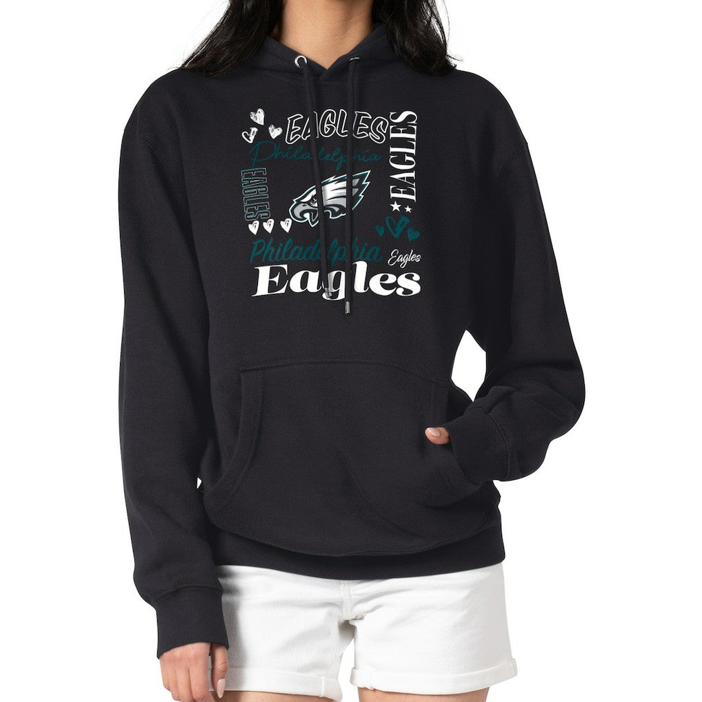 G-III 4Her by Carl Banks Women's Collage Graphic Fleece Pullover Hoodie - Philadelphia Eagles Hoodies