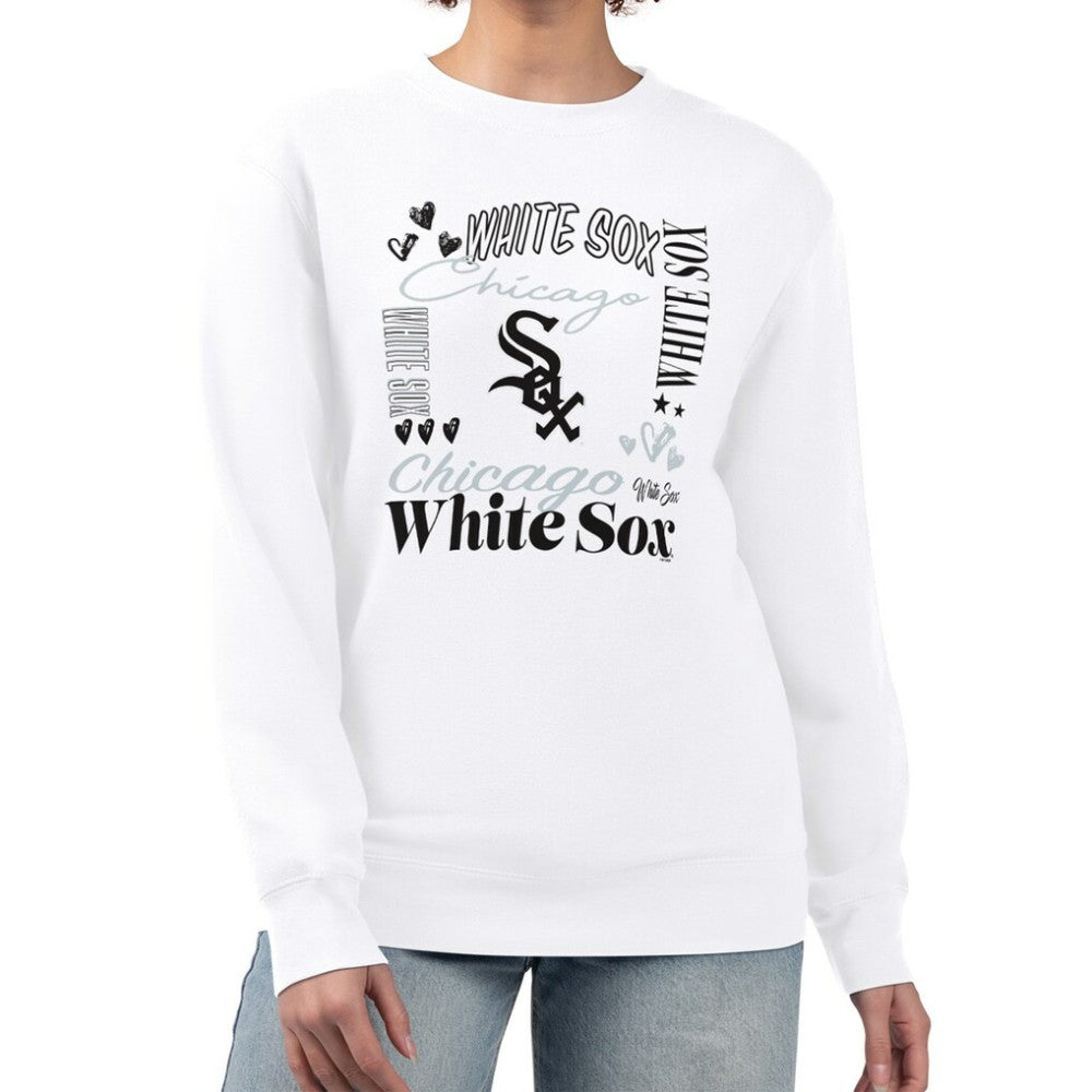 White Chicago White Sox G-III 4Her by Carl Banks Women's Collage Team Graphic Fleece Pullover Hoodie