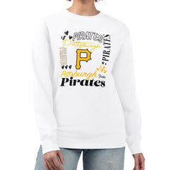 White Pittsburgh Pirates G-III 4Her by Carl Banks Women's Collage Team Graphic Fleece Pullover Hoodie