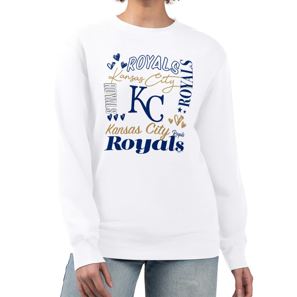 White Kansas City Royals G-III 4Her by Carl Banks Women's Collage Team Graphic Fleece Pullover Hoodie