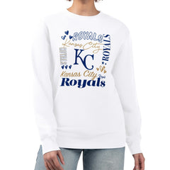 White Kansas City Royals G-III 4Her by Carl Banks Women's Collage Team Graphic Fleece Pullover Hoodie
