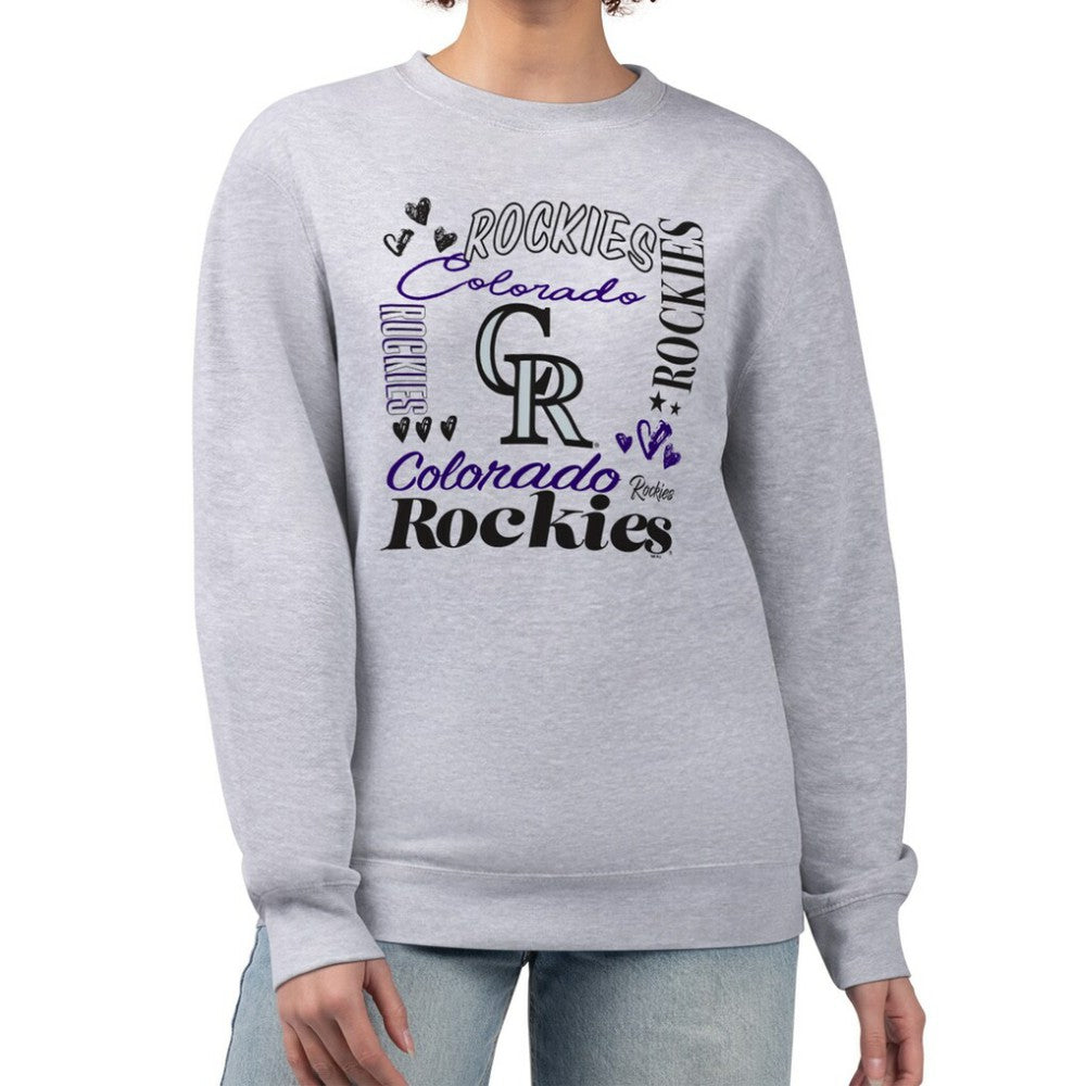 Heather Gray Colorado Rockies G-III 4Her by Carl Banks Women's Collage Team Graphic Fleece Pullover Hoodie