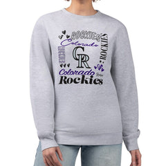 Heather Gray Colorado Rockies G-III 4Her by Carl Banks Women's Collage Team Graphic Fleece Pullover Hoodie