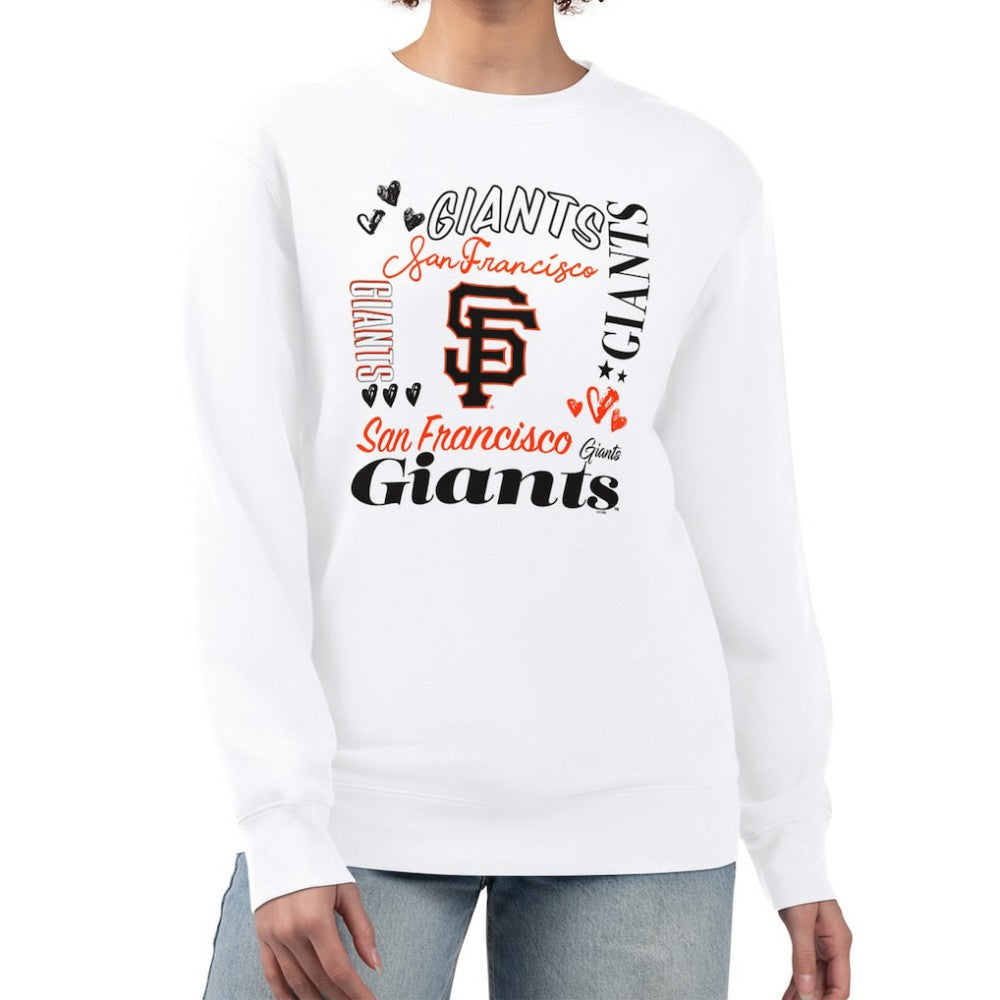 White San Francisco Giants G-III 4Her by Carl Banks Women's Collage Team Graphic Fleece Pullover Hoodie