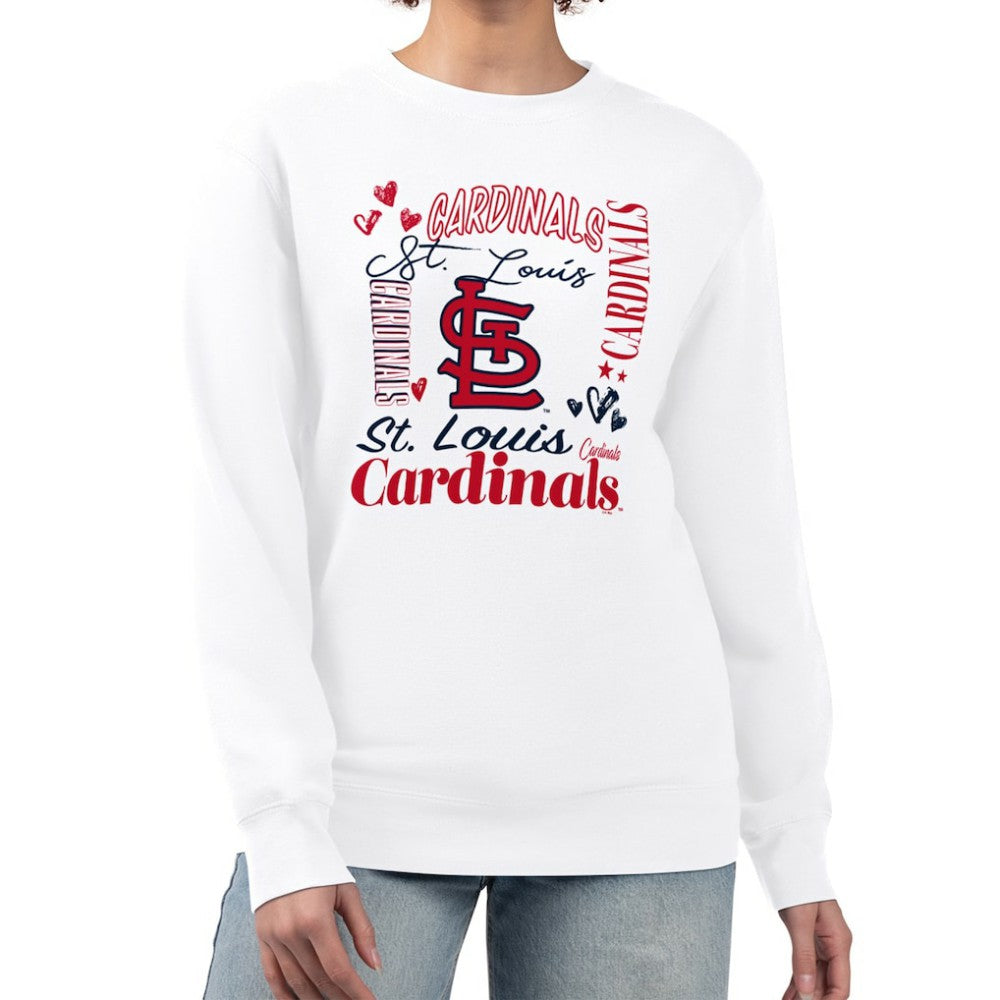 White St. Louis Cardinals G-III 4Her by Carl Banks Women's Collage Team Graphic Fleece Pullover Hoodie
