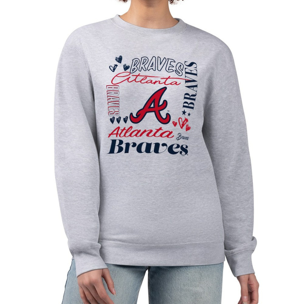 Heather Gray Atlanta Braves G-III 4Her by Carl Banks Women's Collage Team Graphic Fleece Pullover Hoodie