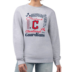Heather Gray Cleveland Guardians G-III 4Her by Carl Banks Women's Collage Team Graphic Fleece Pullover Hoodie