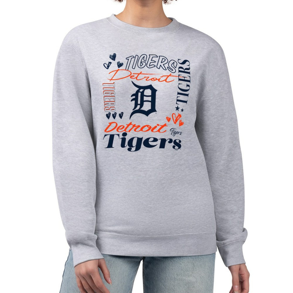 Heather Gray Detroit Tigers G-III 4Her by Carl Banks Women's Collage Team Graphic Fleece Pullover Hoodie