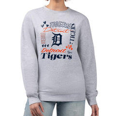 Heather Gray Detroit Tigers G-III 4Her by Carl Banks Women's Collage Team Graphic Fleece Pullover Hoodie