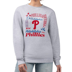 Heather Gray Philadelphia Phillies G-III 4Her by Carl Banks Women's Collage Team Graphic Fleece Pullover Hoodie