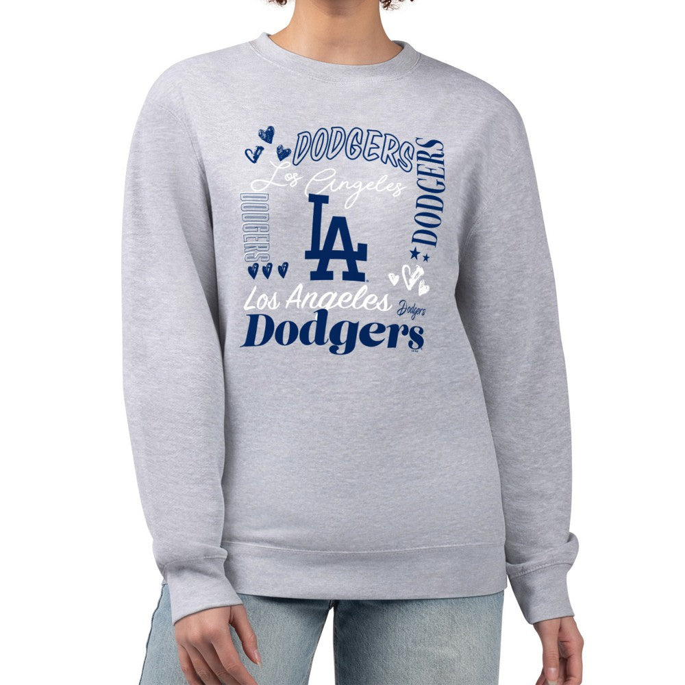 Heather Gray Los Angeles Dodgers G-III 4Her by Carl Banks Women's Collage Team Graphic Fleece Pullover Hoodie