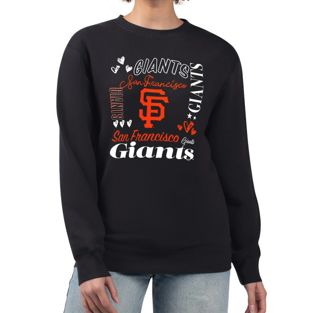 Black San Francisco Giants G-III 4Her by Carl Banks Women's Collage Team Graphic Fleece Pullover Hoodie