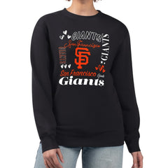 Black San Francisco Giants G-III 4Her by Carl Banks Women's Collage Team Graphic Fleece Pullover Hoodie