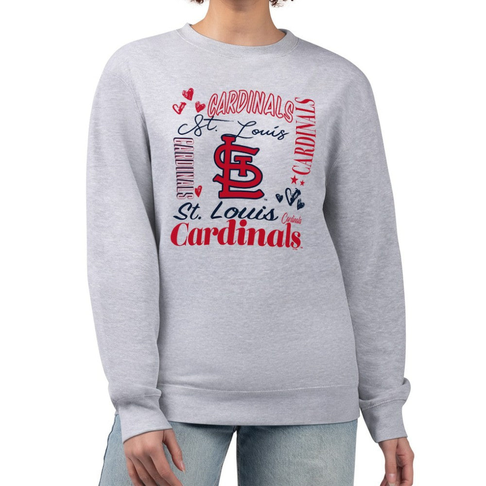 Heather Gray St. Louis Cardinals G-III 4Her by Carl Banks Women's Collage Team Graphic Fleece Pullover Hoodie