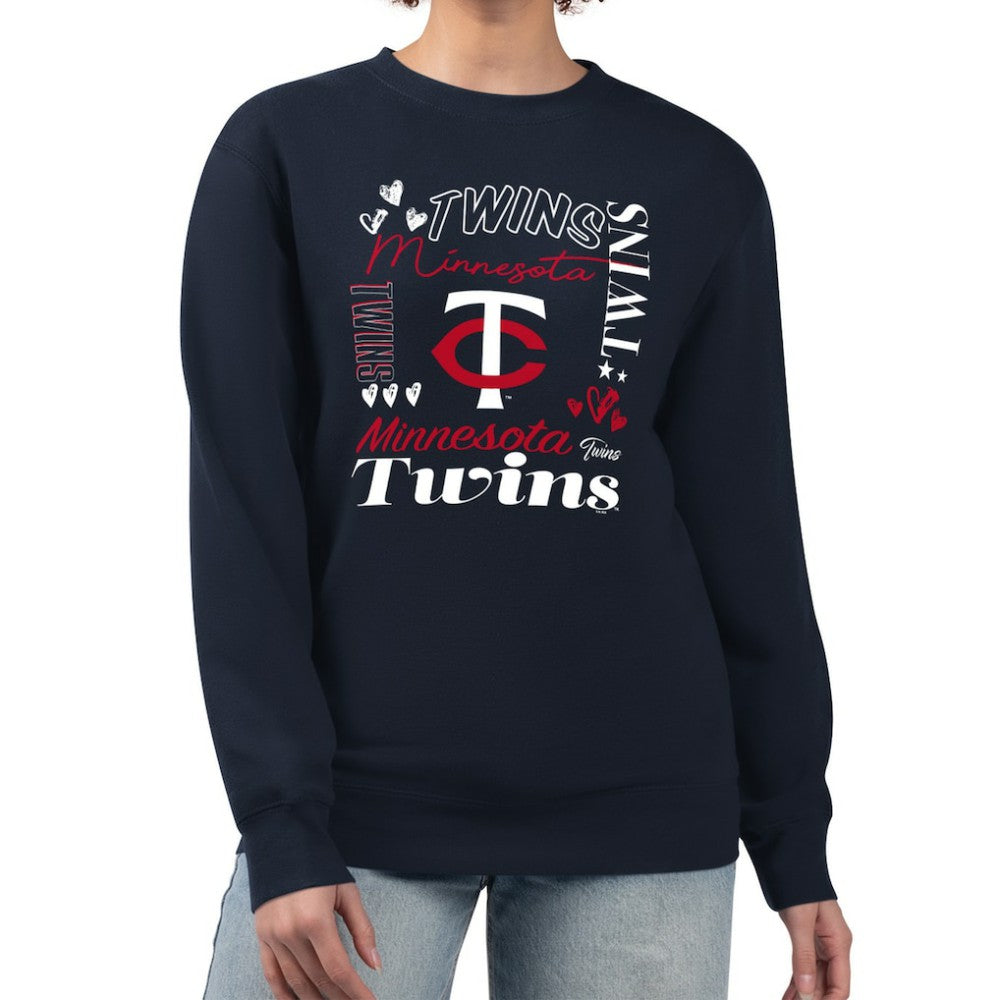 Navy Minnesota Twins G-III 4Her by Carl Banks Women's Collage Team Graphic Fleece Pullover Hoodie