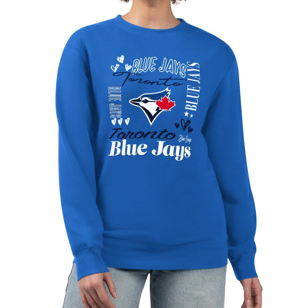 Royal Toronto Blue Jays G-III 4Her by Carl Banks Women's Collage Team Graphic Fleece Pullover Hoodie