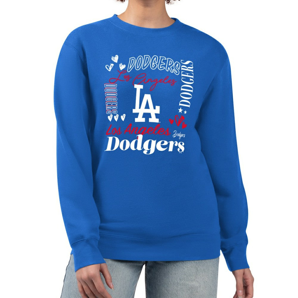 Royal Los Angeles Dodgers G-III 4Her by Carl Banks Women's Collage Team Graphic Fleece Pullover Hoodie