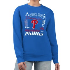 Royal Philadelphia Phillies G-III 4Her by Carl Banks Women's Collage Team Graphic Fleece Pullover Hoodie