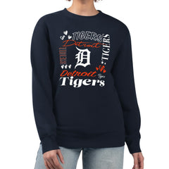 Navy Detroit Tigers G-III 4Her by Carl Banks Women's Collage Team Graphic Fleece Pullover Hoodie
