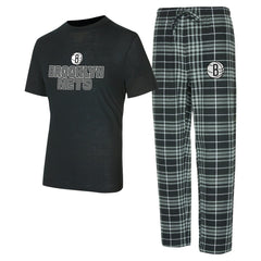 Brooklyn Nets Concepts Sport Vector Top & Flannel Pants Sleep Set