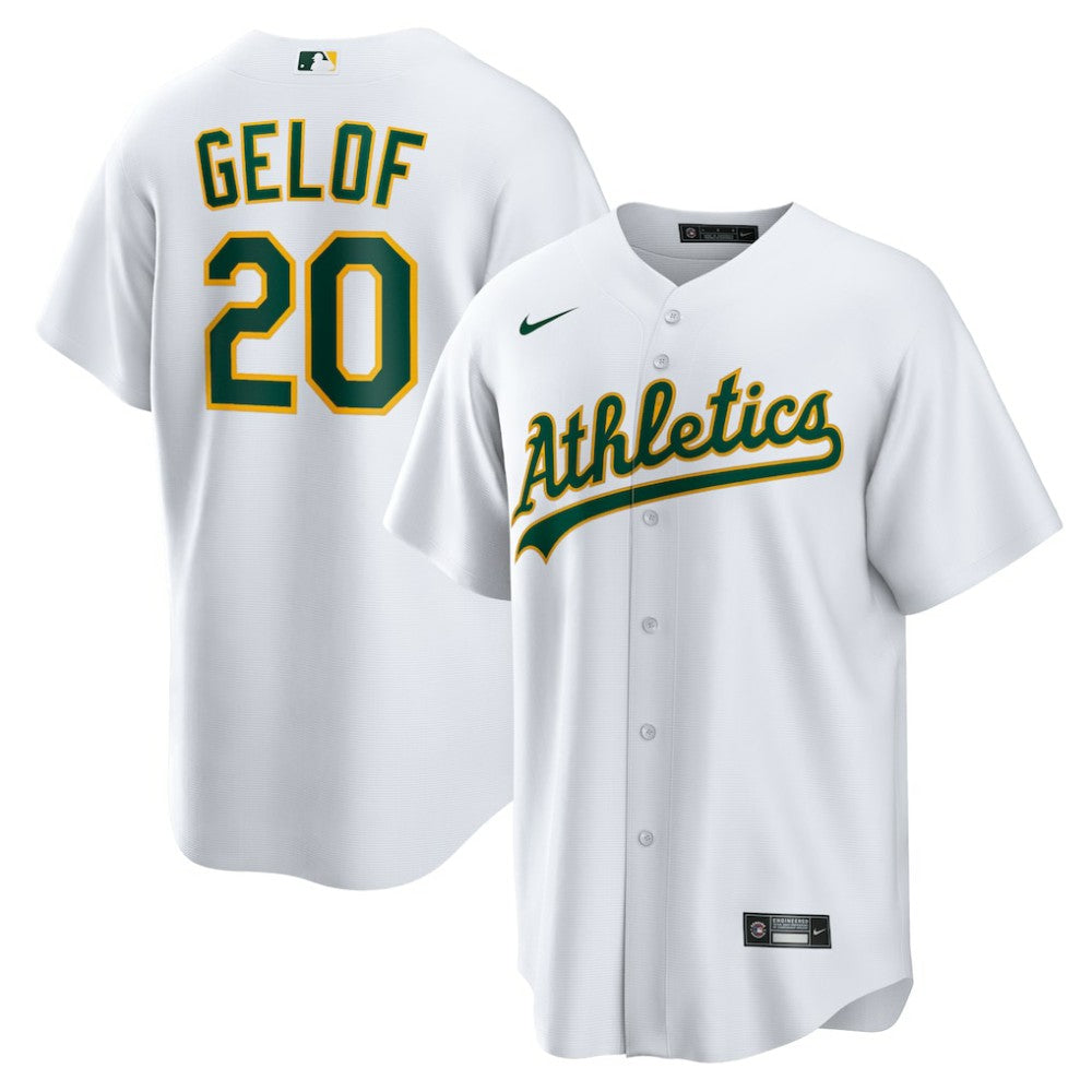White Zack Gelof Athletics Nike Home Replica Jersey