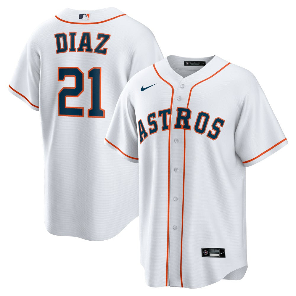 White Yainer Diaz Houston Astros Nike Home Replica Jersey