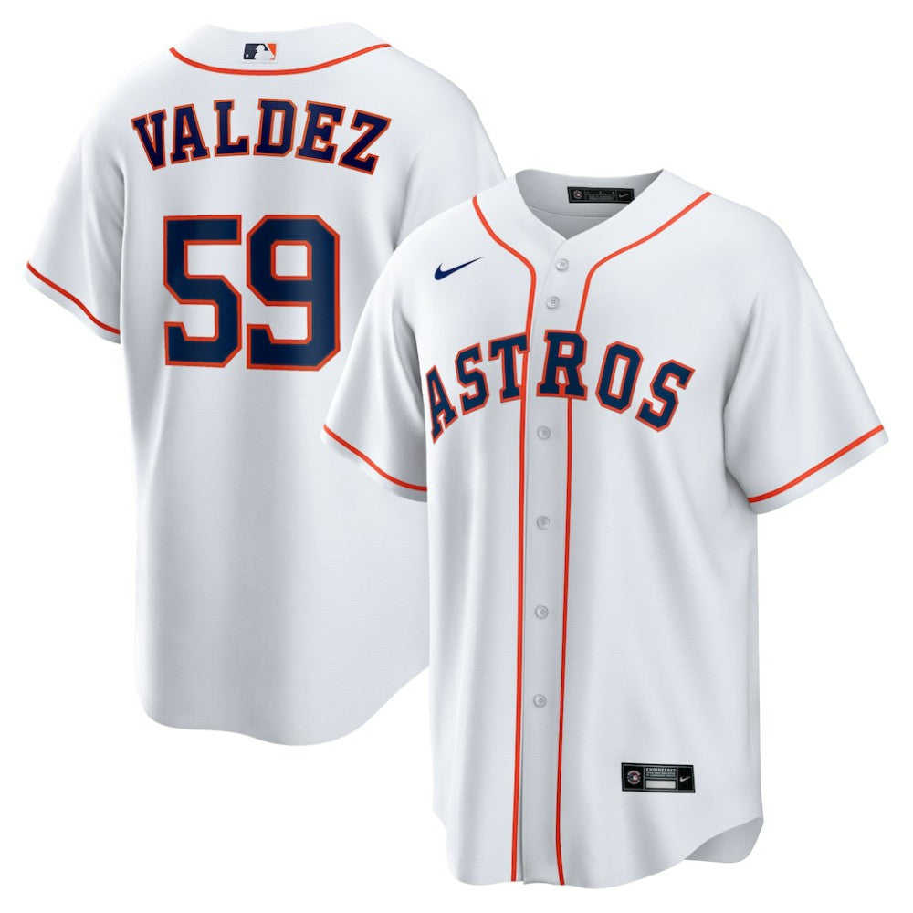 White Framber Valdez Houston Astros Nike Home Replica Jersey