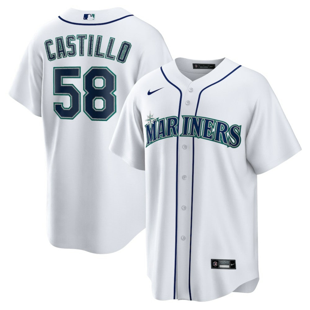 White Luis Castillo Seattle Mariners Nike Home Replica Jersey