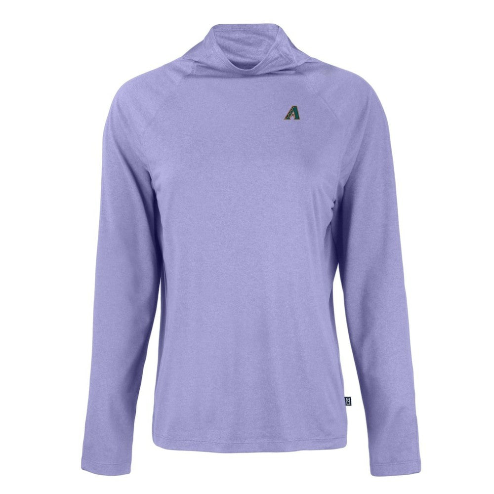 Purple Arizona Diamondbacks Cutter & Buck Women's Cooperstown Collection Coastline Epic Comfort Eco Recycled Funnel Neck Raglan Pullover Top