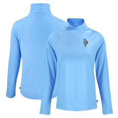 Powder Blue Kansas City Royals Cutter & Buck Women's City Connect Coastline Epic Comfort Eco Recycled Funnel Neck Raglan Pullover Top