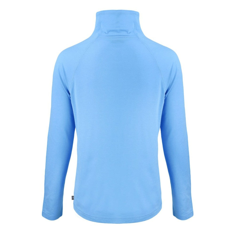 Powder Blue Philadelphia Phillies Cutter & Buck Women's Cooperstown Collection Coastline Epic Comfort Eco Recycled Funnel Neck Raglan Pullover Top
