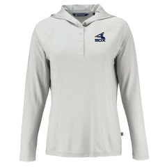 Gray Chicago White Sox Cutter & Buck Women's Cooperstown Collection Coastline Epic Comfort Eco Recycled Hoodie Raglan Long Sleeve T-Shirt