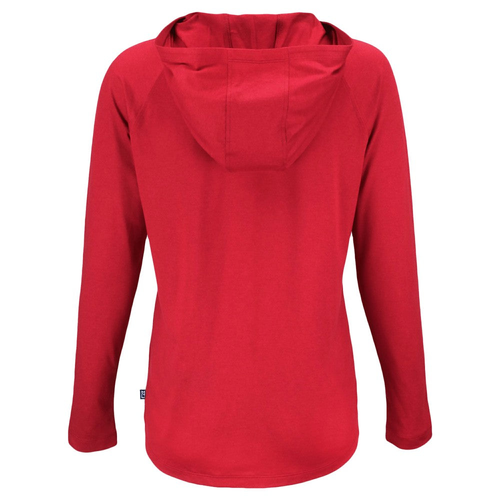 Red Cincinnati Reds Cutter & Buck Women's Stars And Stripes Coastline Epic Comfort Eco Recycled Hoodie Raglan Long Sleeve T-Shirt